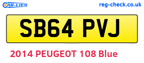 SB64PVJ are the vehicle registration plates.