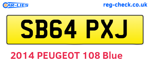 SB64PXJ are the vehicle registration plates.