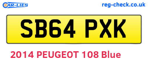 SB64PXK are the vehicle registration plates.