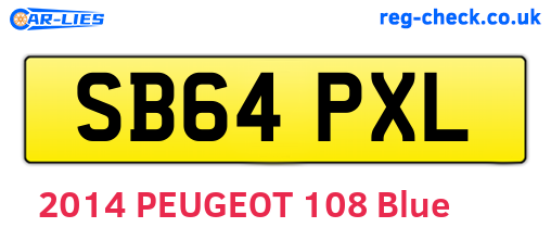 SB64PXL are the vehicle registration plates.