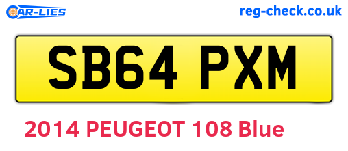 SB64PXM are the vehicle registration plates.