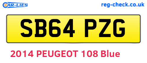 SB64PZG are the vehicle registration plates.