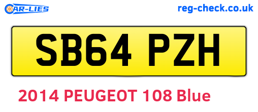 SB64PZH are the vehicle registration plates.