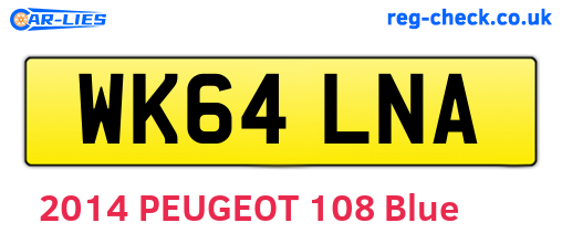 WK64LNA are the vehicle registration plates.