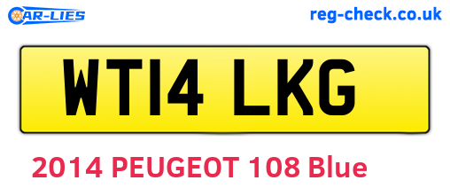 WT14LKG are the vehicle registration plates.