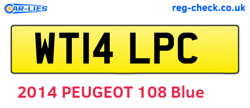 WT14LPC are the vehicle registration plates.