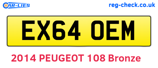 EX64OEM are the vehicle registration plates.