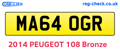 MA64OGR are the vehicle registration plates.
