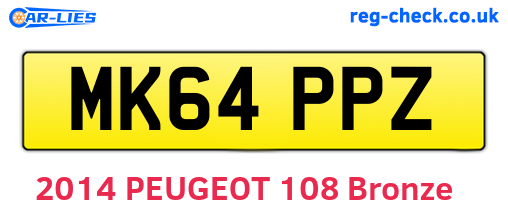 MK64PPZ are the vehicle registration plates.
