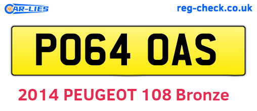 PO64OAS are the vehicle registration plates.