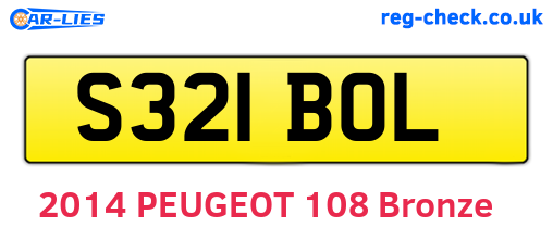 S321BOL are the vehicle registration plates.