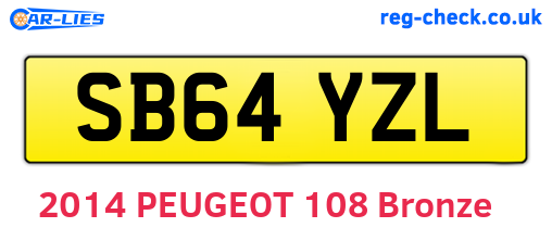 SB64YZL are the vehicle registration plates.