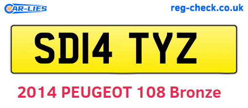 SD14TYZ are the vehicle registration plates.