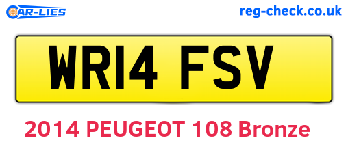 WR14FSV are the vehicle registration plates.