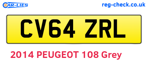 CV64ZRL are the vehicle registration plates.
