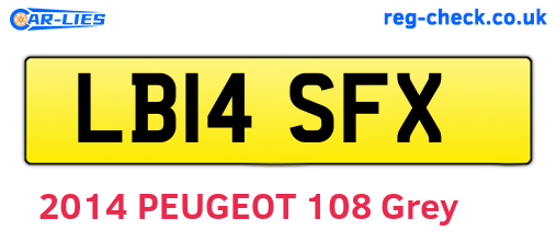 LB14SFX are the vehicle registration plates.