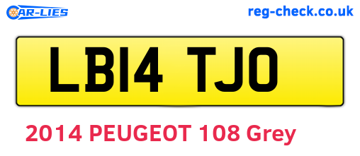 LB14TJO are the vehicle registration plates.