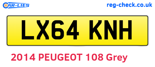 LX64KNH are the vehicle registration plates.
