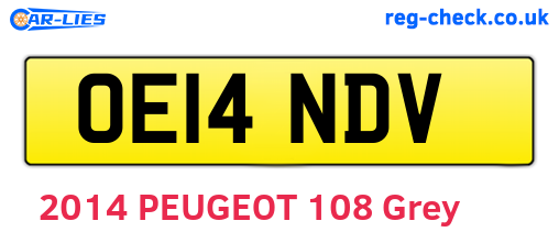 OE14NDV are the vehicle registration plates.
