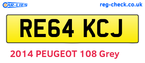 RE64KCJ are the vehicle registration plates.