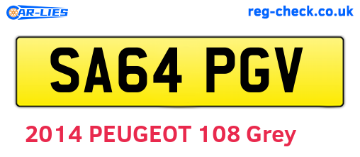 SA64PGV are the vehicle registration plates.