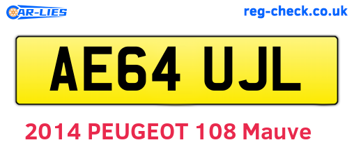 AE64UJL are the vehicle registration plates.