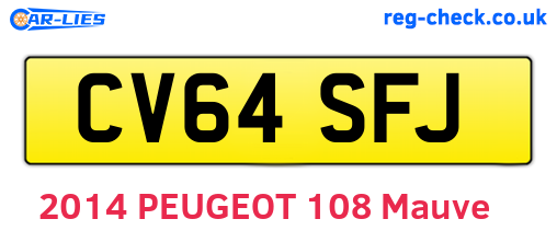 CV64SFJ are the vehicle registration plates.