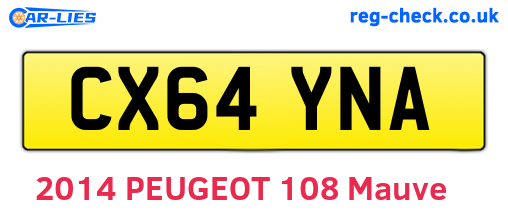 CX64YNA are the vehicle registration plates.
