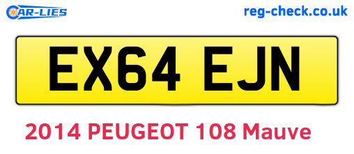 EX64EJN are the vehicle registration plates.