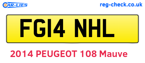 FG14NHL are the vehicle registration plates.