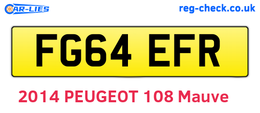 FG64EFR are the vehicle registration plates.