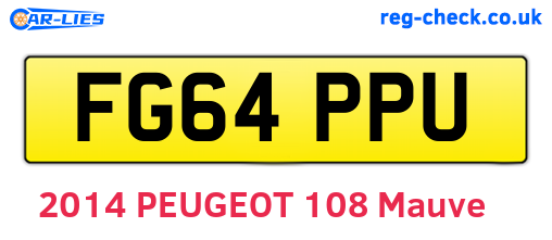 FG64PPU are the vehicle registration plates.