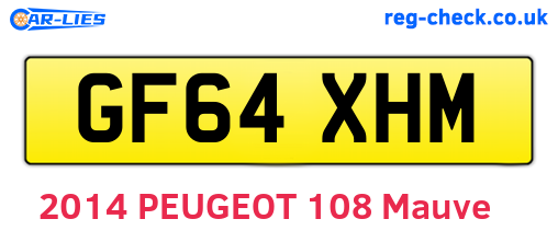 GF64XHM are the vehicle registration plates.