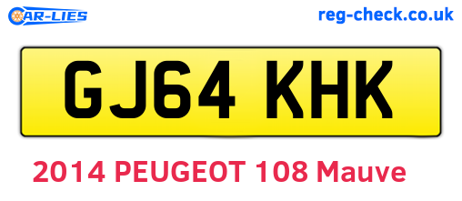 GJ64KHK are the vehicle registration plates.