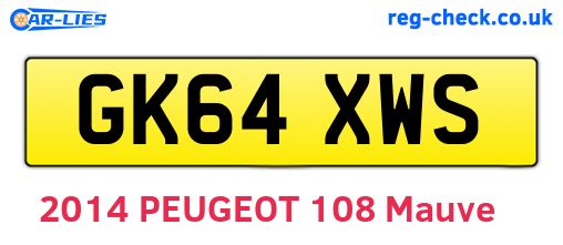 GK64XWS are the vehicle registration plates.