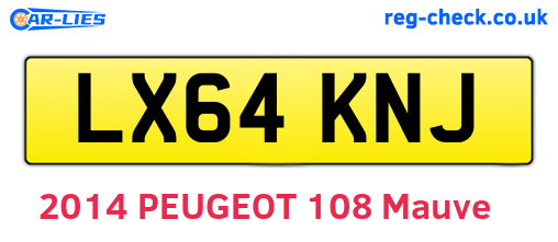 LX64KNJ are the vehicle registration plates.