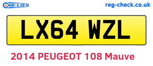LX64WZL are the vehicle registration plates.