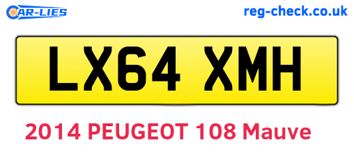 LX64XMH are the vehicle registration plates.