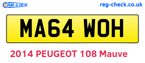 MA64WOH are the vehicle registration plates.