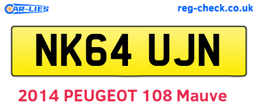 NK64UJN are the vehicle registration plates.