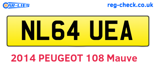 NL64UEA are the vehicle registration plates.
