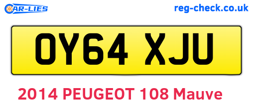 OY64XJU are the vehicle registration plates.
