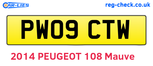 PW09CTW are the vehicle registration plates.