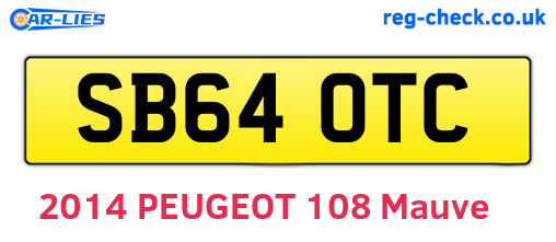 SB64OTC are the vehicle registration plates.
