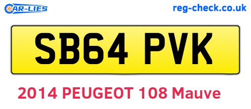 SB64PVK are the vehicle registration plates.