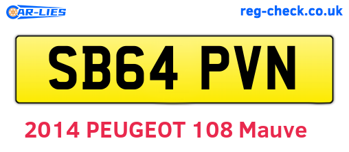 SB64PVN are the vehicle registration plates.