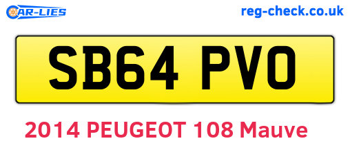 SB64PVO are the vehicle registration plates.