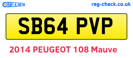 SB64PVP are the vehicle registration plates.