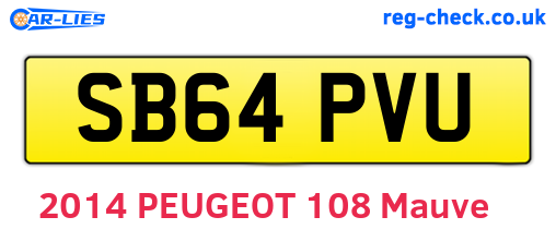 SB64PVU are the vehicle registration plates.
