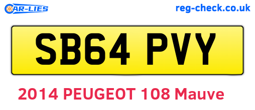 SB64PVY are the vehicle registration plates.